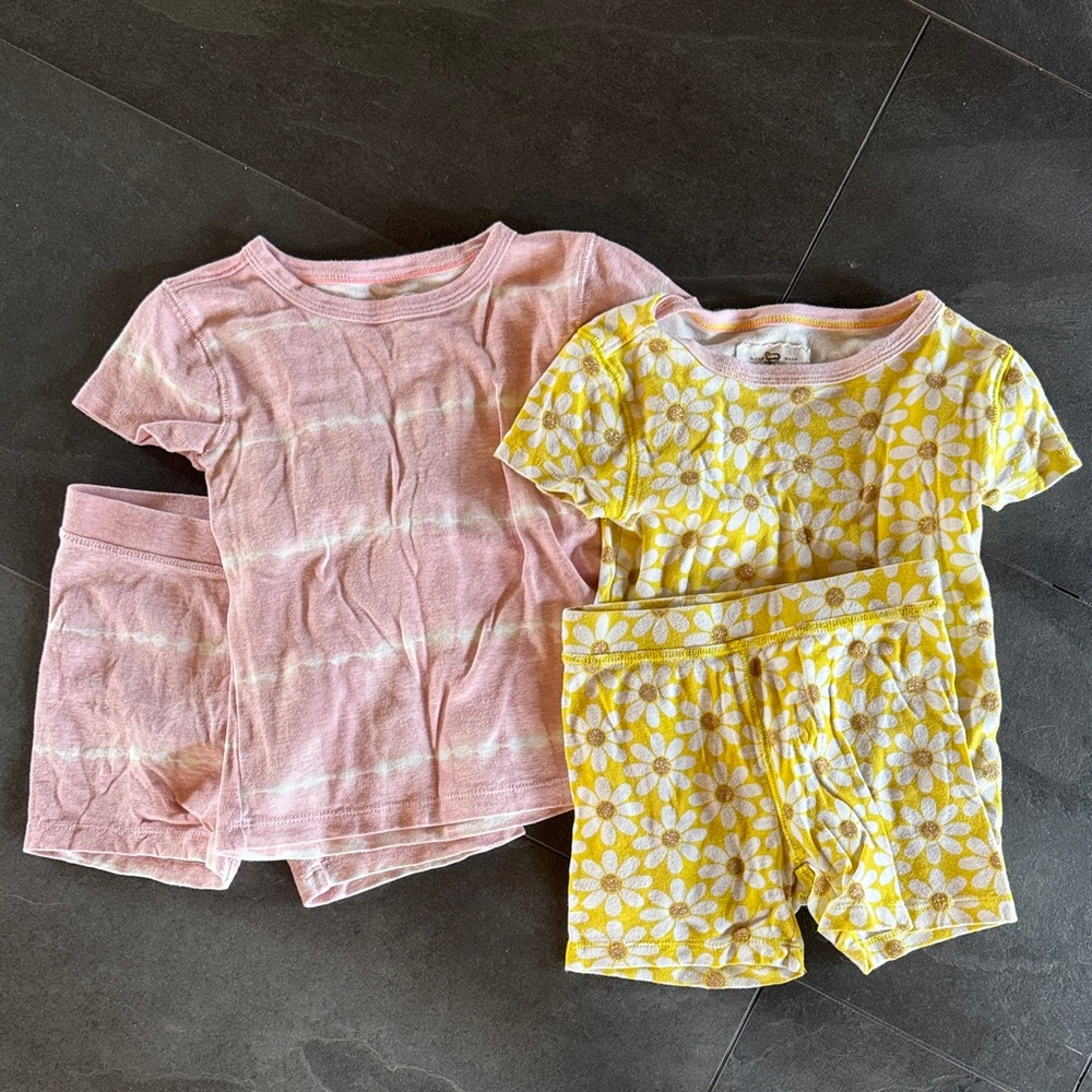 crew cuts Kids Pajamas Set - Pink and Yellow Floral